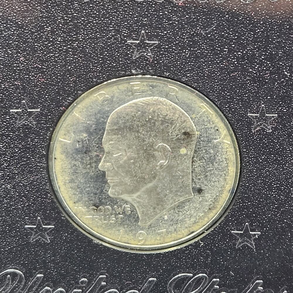 1971-S Eisenhower Dollar PROOF - Gold Perimeter Ring Toning Brown Ike Lot #4